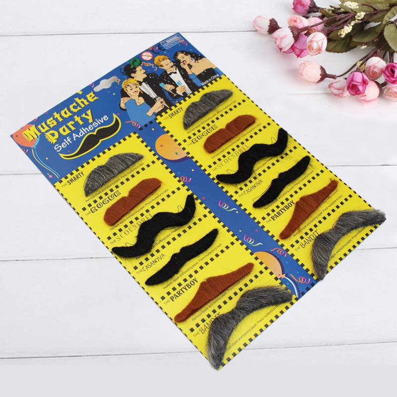 12 moustaches in a mix